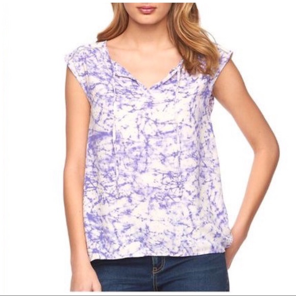 JUICY COUTURE Top Blouse Tie-Dye Sequin Peasant Boho Purple - Picture 1 of 8